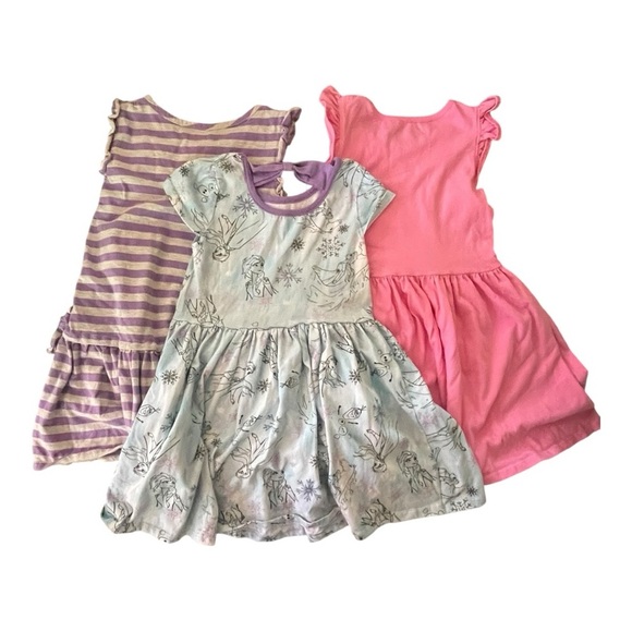 Disney Princess Casual Sundress Set of 3 Purple Pink Ruffled Sleeveless Size 7 - Picture 2 of 5